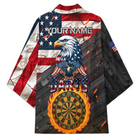 Custom American Flag and Bald Eagle Darts Kimono with Flaming Dartboard - Wonder Print Shop