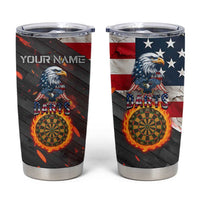 Custom American Flag and Bald Eagle Darts Tumbler Cup with Flaming Dartboard - Wonder Print Shop