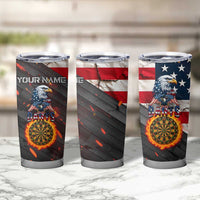 Custom American Flag and Bald Eagle Darts Tumbler Cup with Flaming Dartboard - Wonder Print Shop