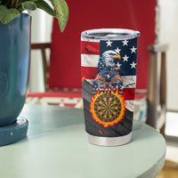 Custom American Flag and Bald Eagle Darts Tumbler Cup with Flaming Dartboard - Wonder Print Shop