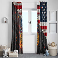 Custom American Flag and Bald Eagle Darts Window Curtain with Flaming Dartboard - Wonder Print Shop