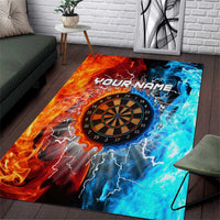 Custom Thunder Lightning Darts Area Rug Dartboard Water Fire - Wonder Print Shop