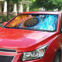Custom Thunder Lightning Darts Auto Sun Shade Dartboard Water Fire - Wonder Print Shop