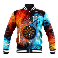 Custom Thunder Lightning Darts Baseball Jacket Dartboard Water Fire - Wonder Print Shop