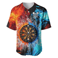 Custom Thunder Lightning Darts Baseball Jersey Dartboard Water Fire - Wonder Print Shop
