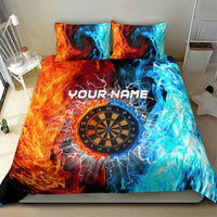 Custom Thunder Lightning Darts Bedding Set Dartboard Water Fire - Wonder Print Shop