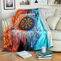 Custom Thunder Lightning Darts Blanket Dartboard Water Fire - Wonder Print Shop