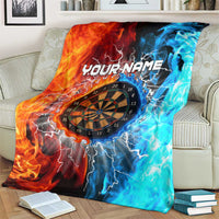 Custom Thunder Lightning Darts Blanket Dartboard Water Fire - Wonder Print Shop