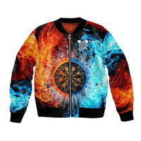 Custom Thunder Lightning Darts Bomber Jacket Dartboard Water Fire - Wonder Print Shop
