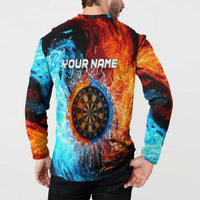 Custom Thunder Lightning Darts Button Sweatshirt Dartboard Water Fire - Wonder Print Shop