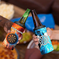Custom Thunder Lightning Darts 4 in 1 Can Cooler Tumbler Dartboard Water Fire - Wonder Print Shop