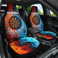 Custom Thunder Lightning Darts Car Seat Cover Dartboard Water Fire - Wonder Print Shop
