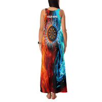 Custom Thunder Lightning Darts Family Matching Tank Maxi Dress and Hawaiian Shirt Dartboard Water Fire - Wonder Print Shop