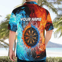 Custom Thunder Lightning Darts Hawaiian Shirt Dartboard Water Fire - Wonder Print Shop