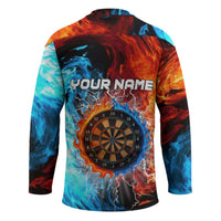 Custom Thunder Lightning Darts Hockey Jersey Dartboard Water Fire - Wonder Print Shop