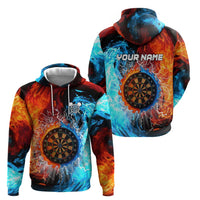 Custom Thunder Lightning Darts Hoodie Dartboard Water Fire - Wonder Print Shop