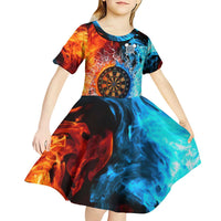 Custom Thunder Lightning Darts Kid Short Sleeve Dress Dartboard Water Fire - Wonder Print Shop