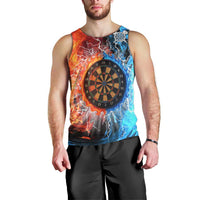 Custom Thunder Lightning Darts Men Tank Top Dartboard Water Fire - Wonder Print Shop
