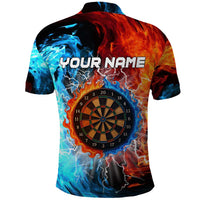 Custom Thunder Lightning Darts Polo Shirt Dartboard Water Fire - Wonder Print Shop