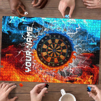 Custom Thunder Lightning Darts Puzzle Dartboard Water Fire - Wonder Print Shop