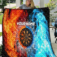 Custom Thunder Lightning Darts Quilt Dartboard Water Fire - Wonder Print Shop