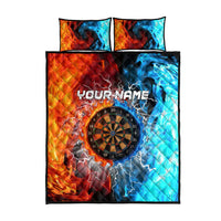 Custom Thunder Lightning Darts Quilt Bed Set Dartboard Water Fire - Wonder Print Shop