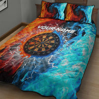 Custom Thunder Lightning Darts Quilt Bed Set Dartboard Water Fire - Wonder Print Shop