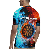 Custom Thunder Lightning Darts Rugby Jersey Dartboard Water Fire - Wonder Print Shop
