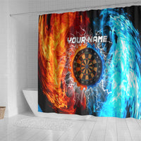 Custom Thunder Lightning Darts Shower Curtain Dartboard Water Fire - Wonder Print Shop