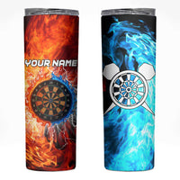 Custom Thunder Lightning Darts Skinny Tumbler Dartboard Water Fire - Wonder Print Shop