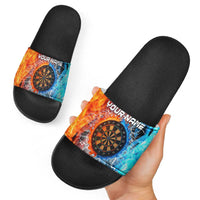 Custom Thunder Lightning Darts Slide Sandals Dartboard Water Fire - Wonder Print Shop