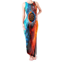 Custom Thunder Lightning Darts Tank Maxi Dress Dartboard Water Fire - Wonder Print Shop