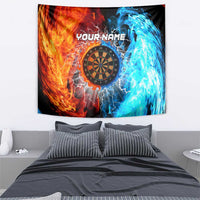 Custom Thunder Lightning Darts Tapestry Dartboard Water Fire - Wonder Print Shop