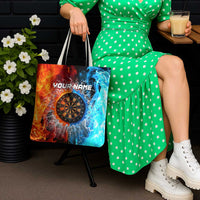 Custom Thunder Lightning Darts Tote Bag Dartboard Water Fire - Wonder Print Shop