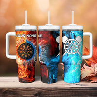 Custom Thunder Lightning Darts Tumbler With Handle Dartboard Water Fire - Wonder Print Shop