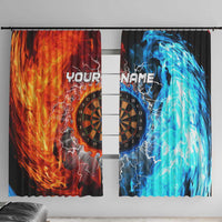 Custom Thunder Lightning Darts Window Curtain Dartboard Water Fire - Wonder Print Shop