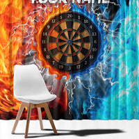 Custom Thunder Lightning Darts Window Curtain Dartboard Water Fire - Wonder Print Shop