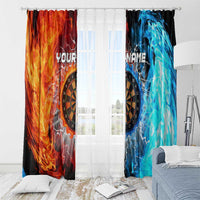 Custom Thunder Lightning Darts Window Curtain Dartboard Water Fire - Wonder Print Shop