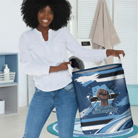 Botswana Independence Day Laundry Basket Raised Fist Map Graphic With National Coat Of Arms