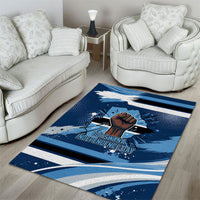 Botswana Independence Day Area Rug Raised Fist Map Graphic With National Coat Of Arms