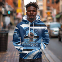 Botswana Independence Day Hoodie Raised Fist Map Graphic With National Coat Of Arms