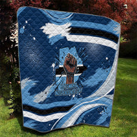 Botswana Independence Day Quilt Raised Fist Map Graphic With National Coat Of Arms