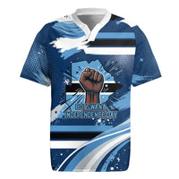 Botswana Independence Day Rugby Jersey Raised Fist Map Graphic With National Coat Of Arms