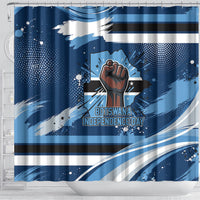 Botswana Independence Day Shower Curtain Raised Fist Map Graphic With National Coat Of Arms