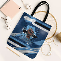 Botswana Independence Day Tote Bag Raised Fist Map Graphic With National Coat Of Arms