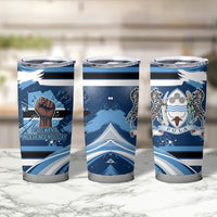 Botswana Independence Day Tumbler Cup Raised Fist Map Graphic With National Coat Of Arms