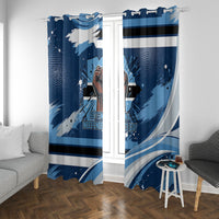 Botswana Independence Day Window Curtain Raised Fist Map Graphic With National Coat Of Arms