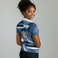 Botswana Independence Day Women Polo Shirt Raised Fist Map Graphic With National Coat Of Arms