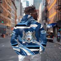 Botswana Independence Day Zip Hoodie Raised Fist Map Graphic With National Coat Of Arms