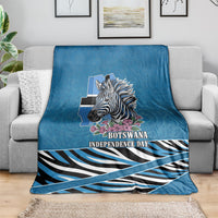 Botswana Independence Day Blanket Flying Dove Graphic Zebra Portrait Flag Map
